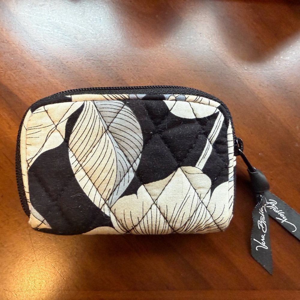 Vera Bradley Black and Cream Floral Wallet